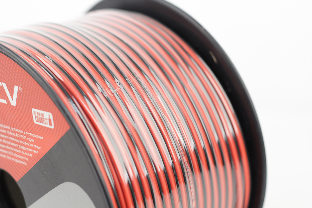 ACV | KP100-1105PRO | Кабель монтажный, МЕДЬ, красный/черный, моток 100м. | 1