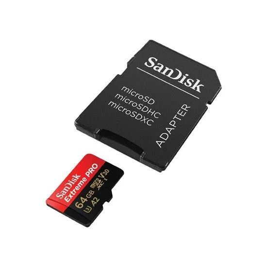 SanDisk | MicroSD 64Gb UHS-I U3 | Карта памяти 64Gb +адаптер, Class 10 ExtrimPro UHS-I U3| 1