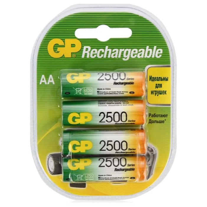 Аккумулятор | АА R6 GP 2500mAh | Аккумулятор АА 1,5V R6, 2500mAh, 2 или 4шт. в упак. цена за 1шт   | превью 1