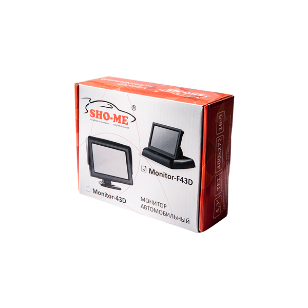 Sho-me | Monitor-F43D N | Раскладной дисплей . 4,3 дюйм/: два входа V1V2, Питание: DC 12-24В | превью 3
