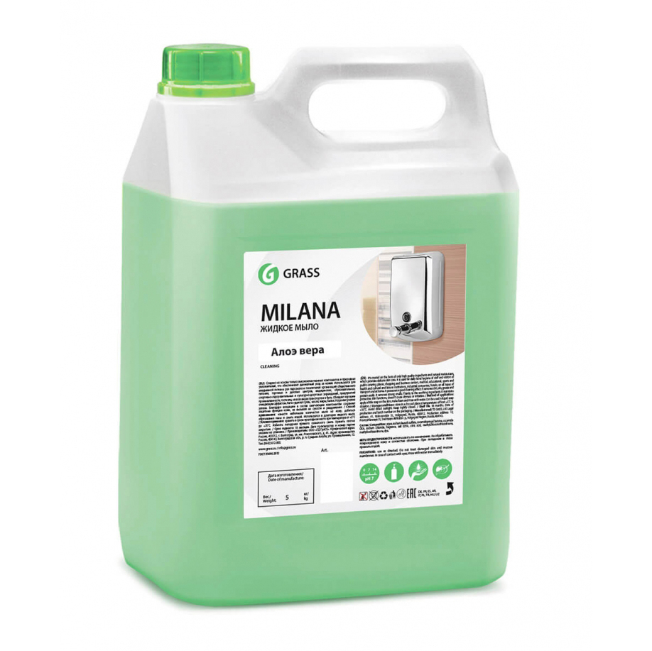 GRASS | Milana | Жидкое мыло Алоэ Вера ( канистра 5 кг)| 1