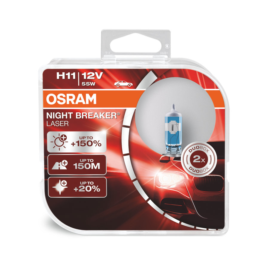 OSRAM | H11 64211 NL DUOBOX | Лампа  NIGHT BREAKER LASER (+150%) 12V 55W 2шт. | превью 1