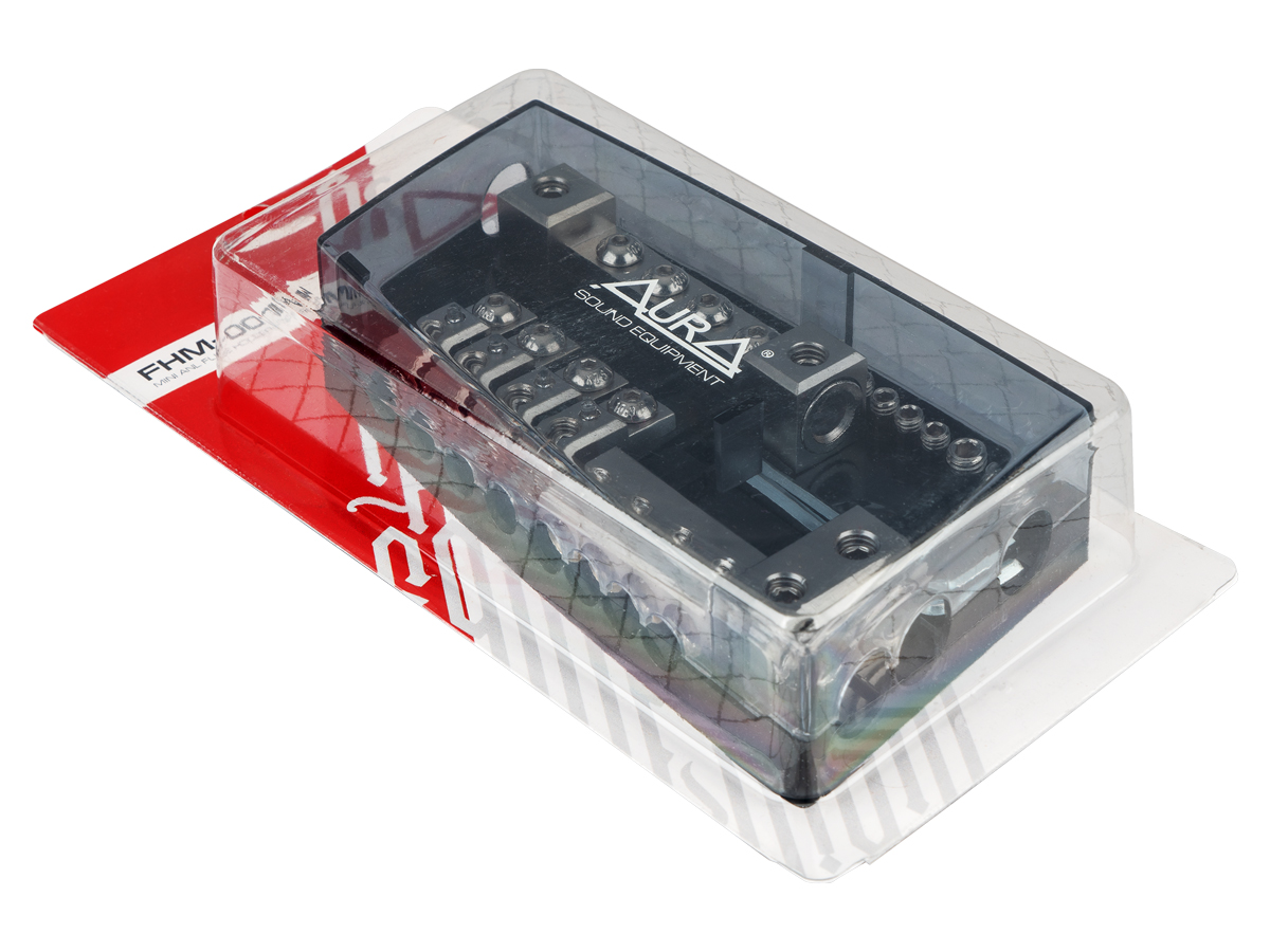 AurA | FHM-001N | Держатель предохранителя, 4 Ga, в комплекте с предохранителями 2х30, 2х60, 2х80 | 4
