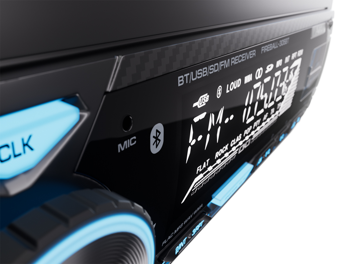 AurA | FIREBALL-305BT | 4х51w, FLAC, 2xUSB/BT, APP, 2 пары RCA, голубые кнопки | 4