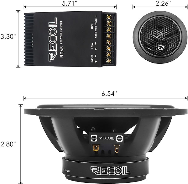 Recoil | RD65 |комп.акустика, 6”(166 mm), 3.2 Ом, 50-22000 Гц, RMS/Peak -60W/150W | 4
