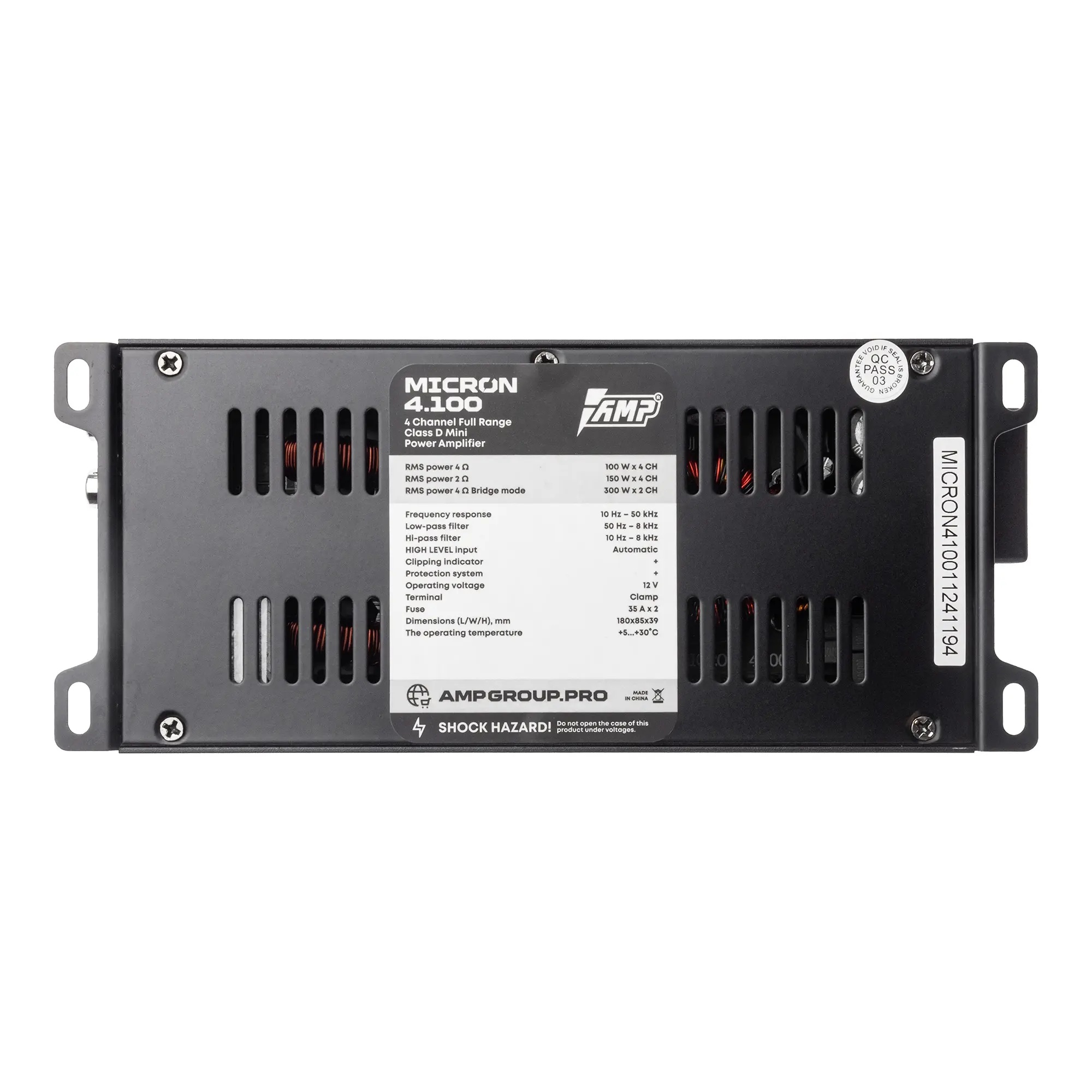 AMP | MICRON 4.100 | 4-кан, класс D , мощность RMS 100 Вт х4 ( 4 Ом ), 150Втх4,  ( 2 Ом ) | 6