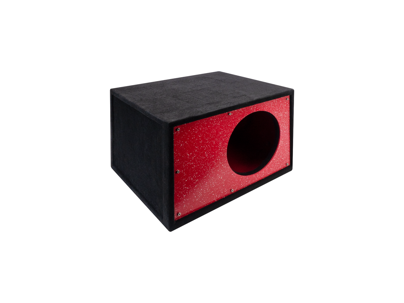 D/S/D | Короб 10" ФАНЕРА  |  Корпус Искра БЕЛАЯ НА КРАСНОМ фазоинвертор 110 мм , 49л | превью 2