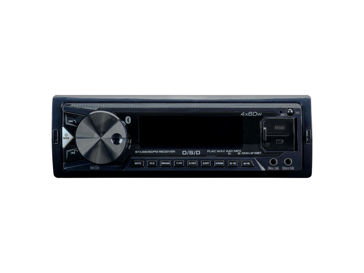 D/S/D | DMH-210BT | 4x60w, FLAC, 2xUSB/BT, ДУ, APP, 2 пары RCA, синяя подсветка | превью 1