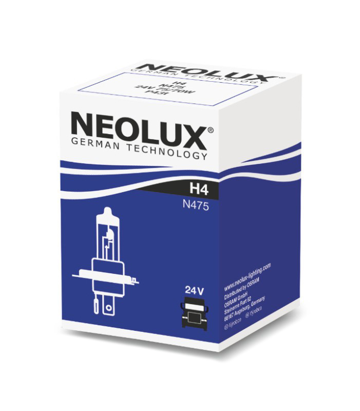 NEOLUX H4 | N475  H4 | Лампа H4  75/70W  24V 1 шт. | превью 1