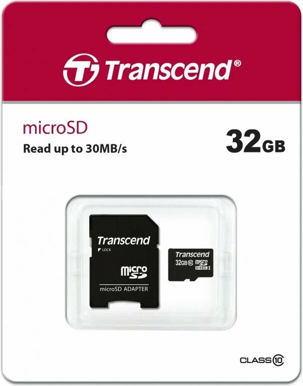 Transcend | MicroSD 32Gb TS32GUSDHC10 | Карта памяти MicroSD 32Gb адаптер, Class 10 | превью 1
