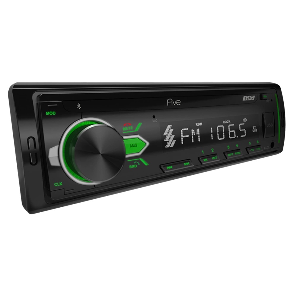 FIVE | F24G | 1din/зеленая/Bluetooth/USB/AUX/SD/FM/4*50 | превью 1