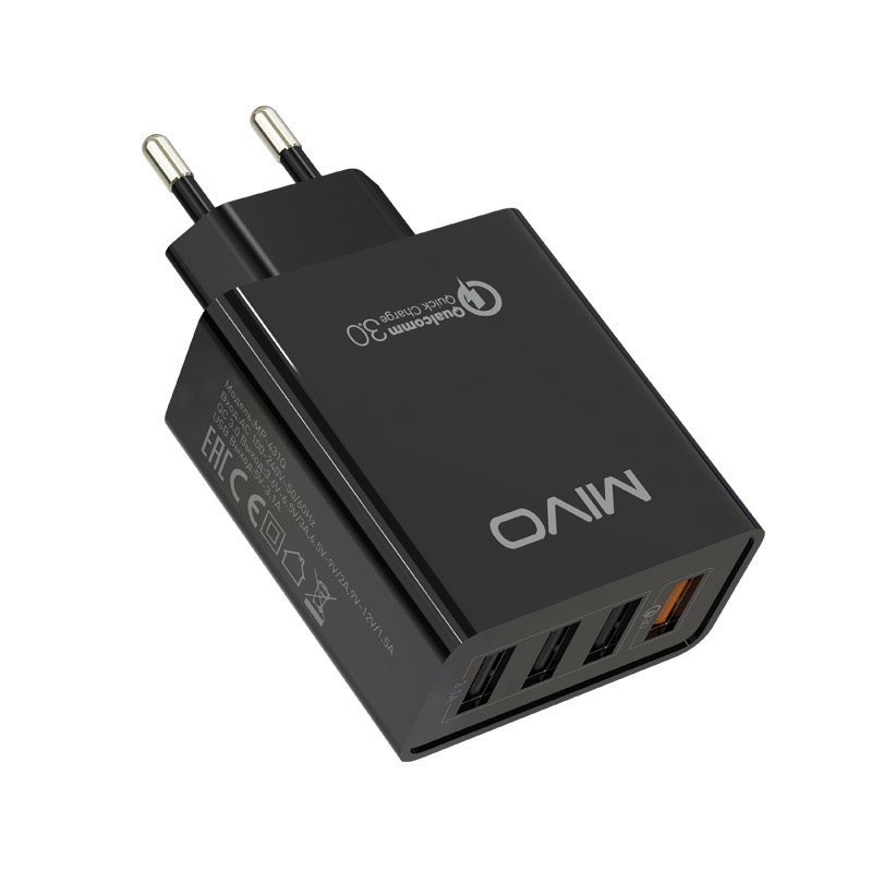 Mivo | MP-431Q | Быстрая зарядка Сетевое ЗУ 4x USB 220В 3.0А | 1
