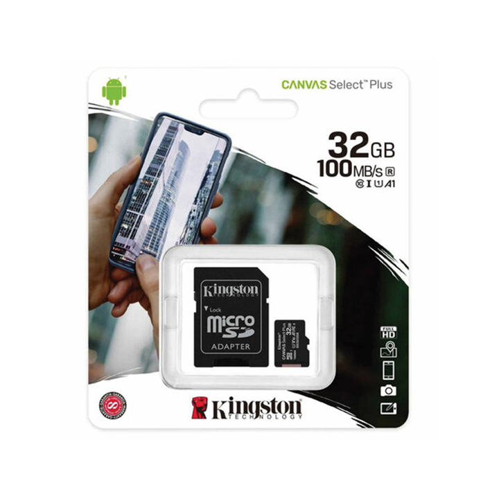 Kingston | MicroSD 32Gb UHS-I U1 | Карта памяти 32Gb +адаптер, Class 10 UHS-I U1 3