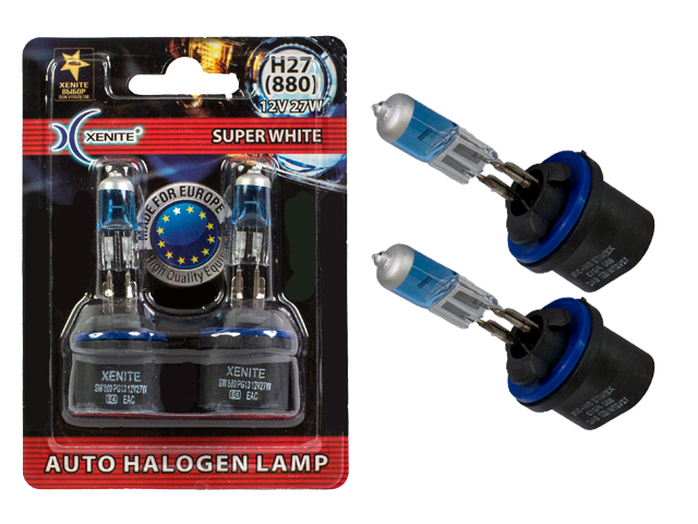 XENITE | H27/880 Super WHITE | ПРЯМОЙ ЦОКОЛЬ 12V 27W + 30% | упаковка 2шт. превью 1