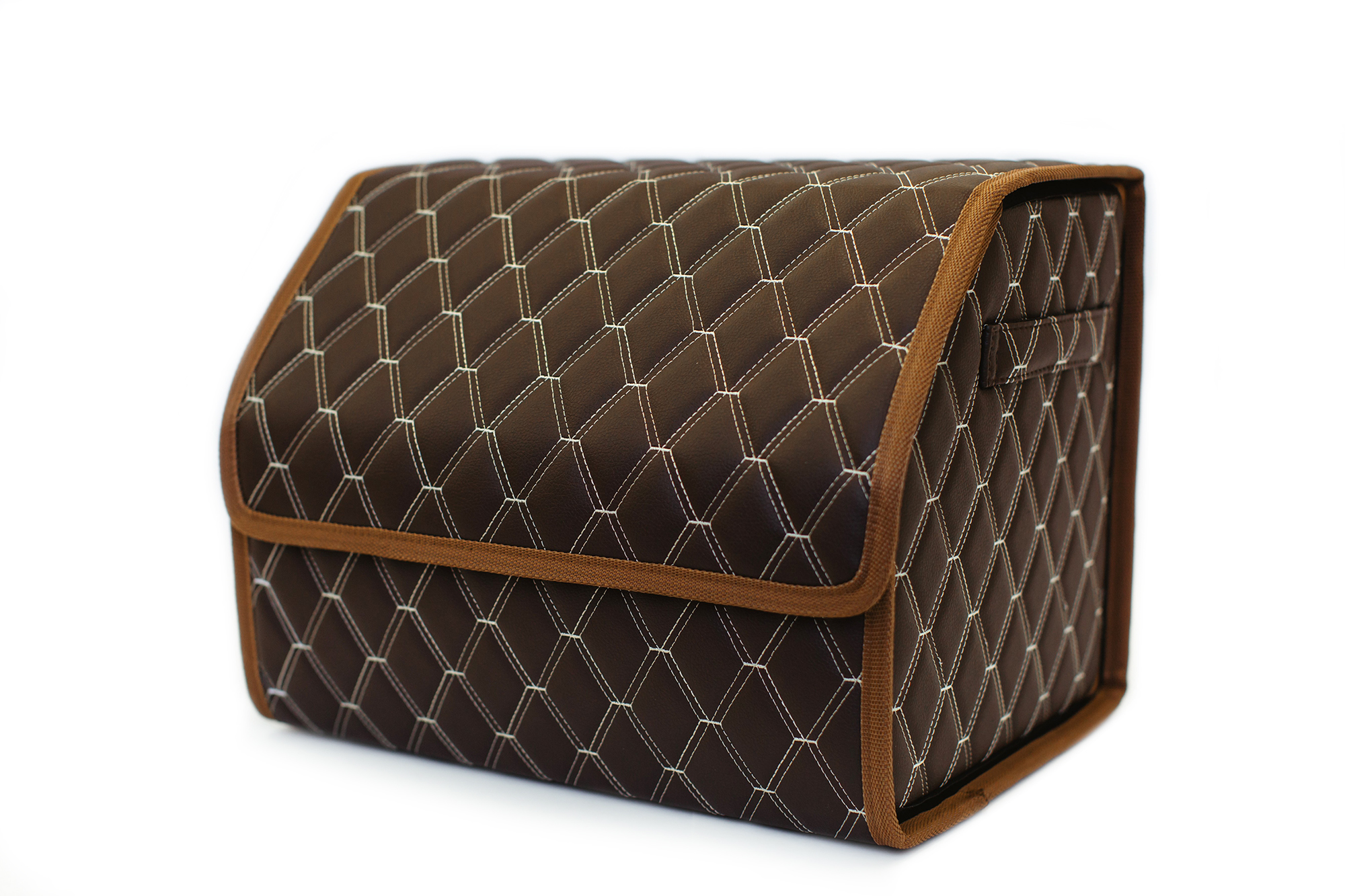 FOR CARS | 3D органайзер | коричневый/корич.нить,коричневый кант,экокожа, размер М (50*31*31 см.)  | 1
