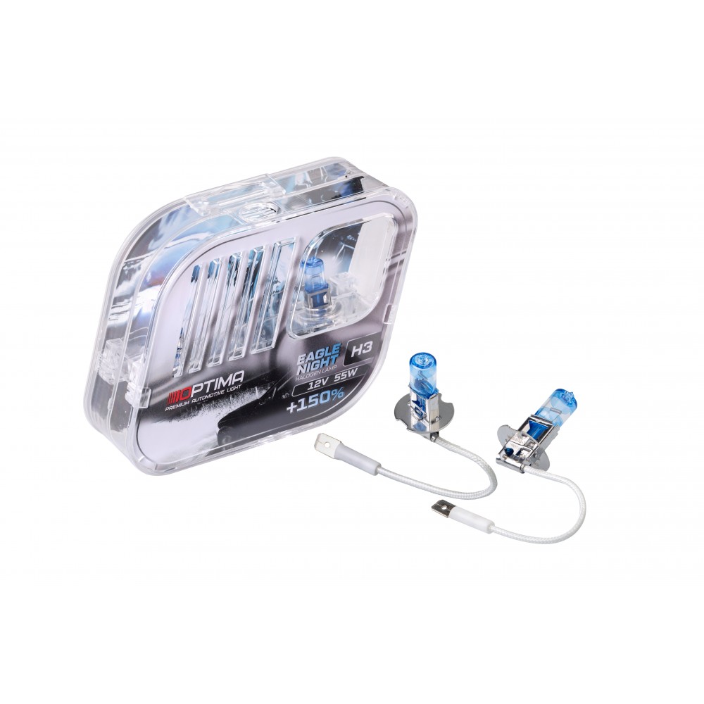 OPTIMA | Eagle Night H3 12v  | WHITE +150% Лампа накаливания BOX 2шт | превью 1