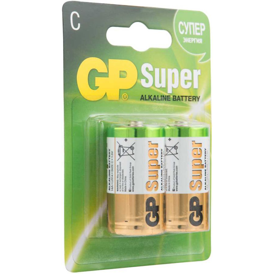 GP | LR14 | Батарейка GP LR14 Super 2шт. ЦЕНА ЗА 2 шт.| 2