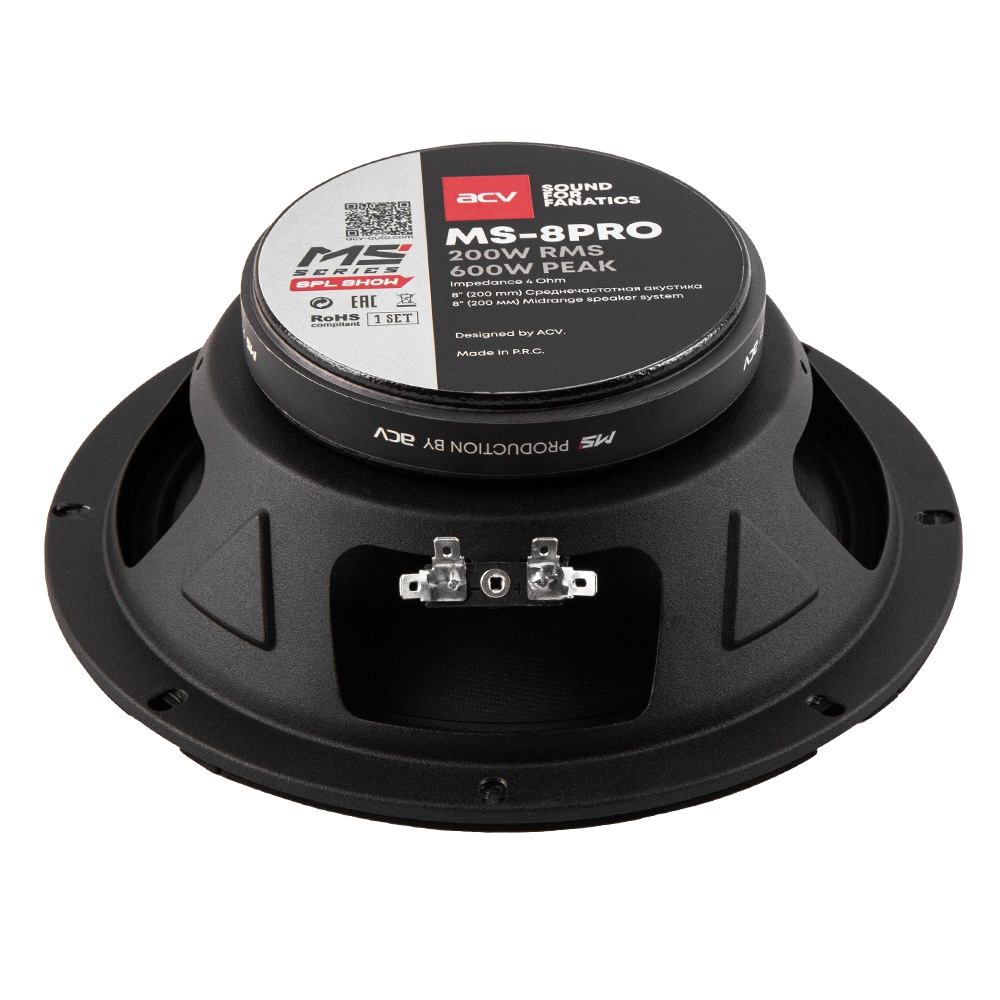 ACV | MS-8PRO | SPL-Show акустика/СЧ/8"/RMS=200Вт/3.2Ом | 4