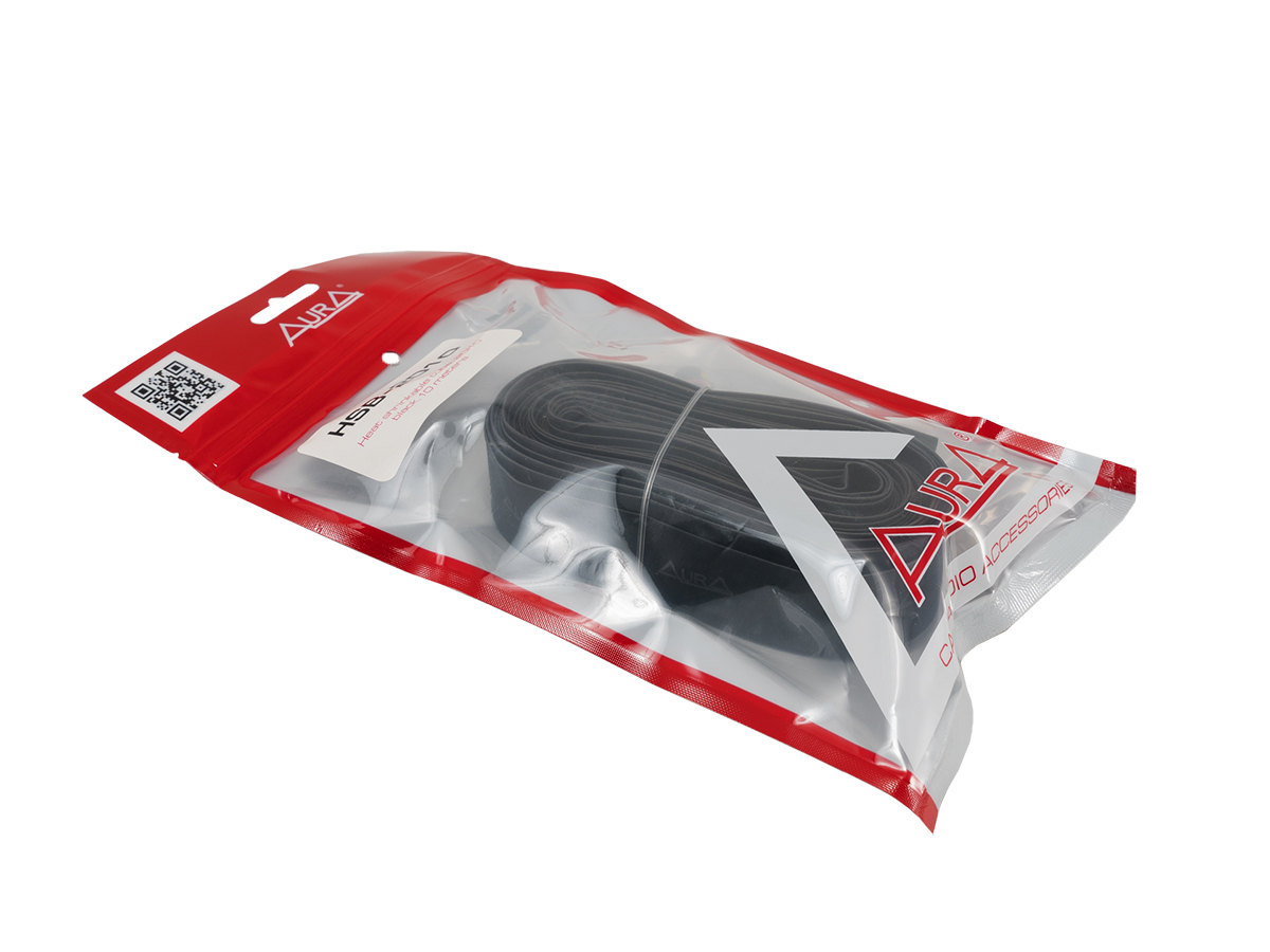 AurA | HSB-2010 | Термоусадочная трубка ЧЁРНАЯ, с логотипом, диаметр 20-10мм, 10м | превью 2