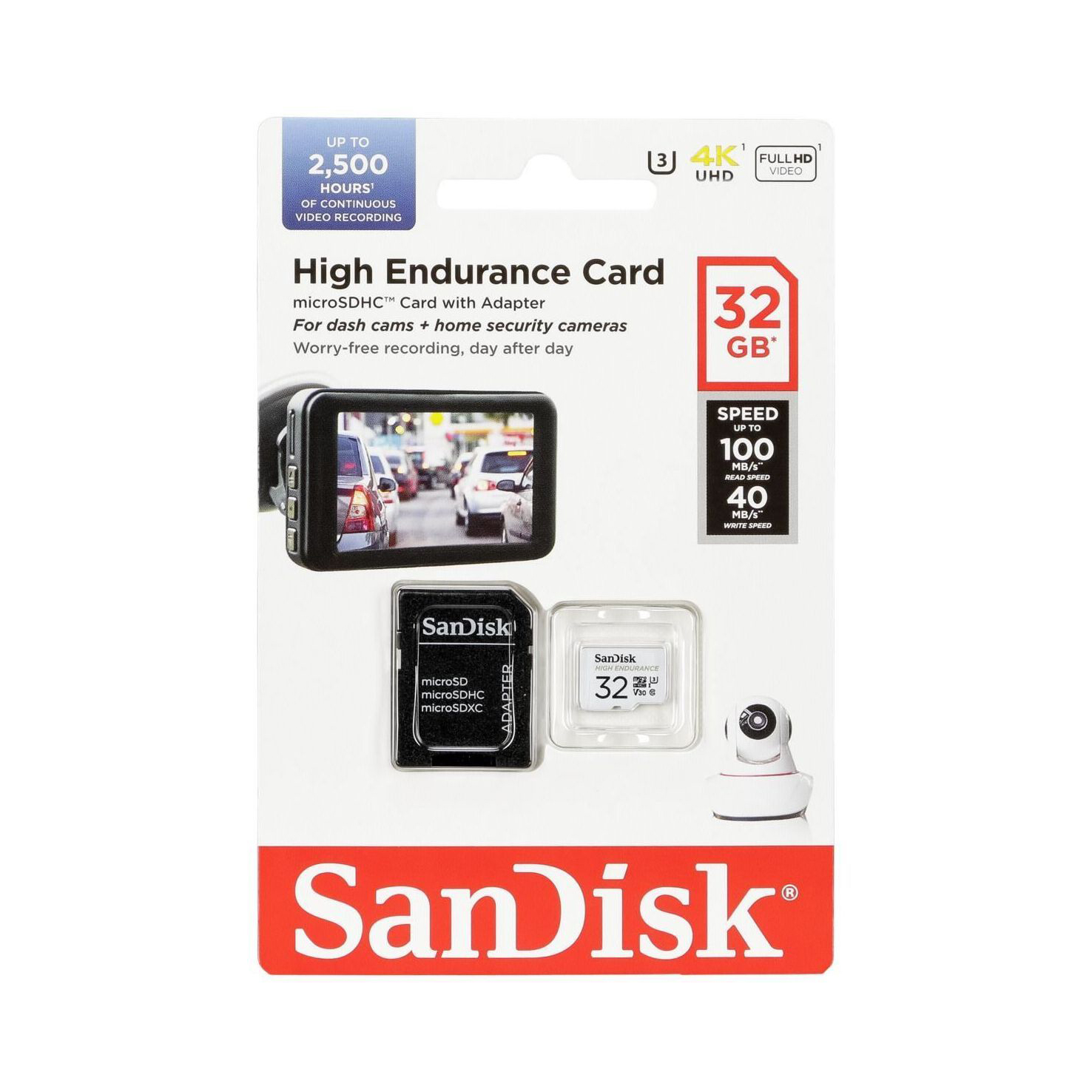 SanDisk | MicroSD 32Gb UHS-I U3 | Карта памяти +адаптер Class 10 Hgh Endurance V30 UHS-I U3 | превью 1
