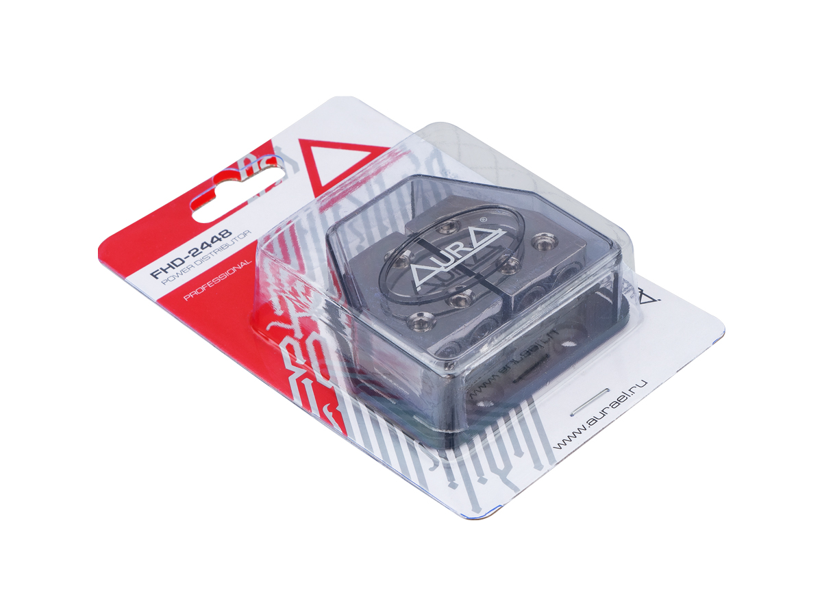 AurA | FHD-2448 | Дистрибьютор ПЛЮС/МИНУС, вход 2x4/8Ga, выход 4х4/8Ga | превью 3