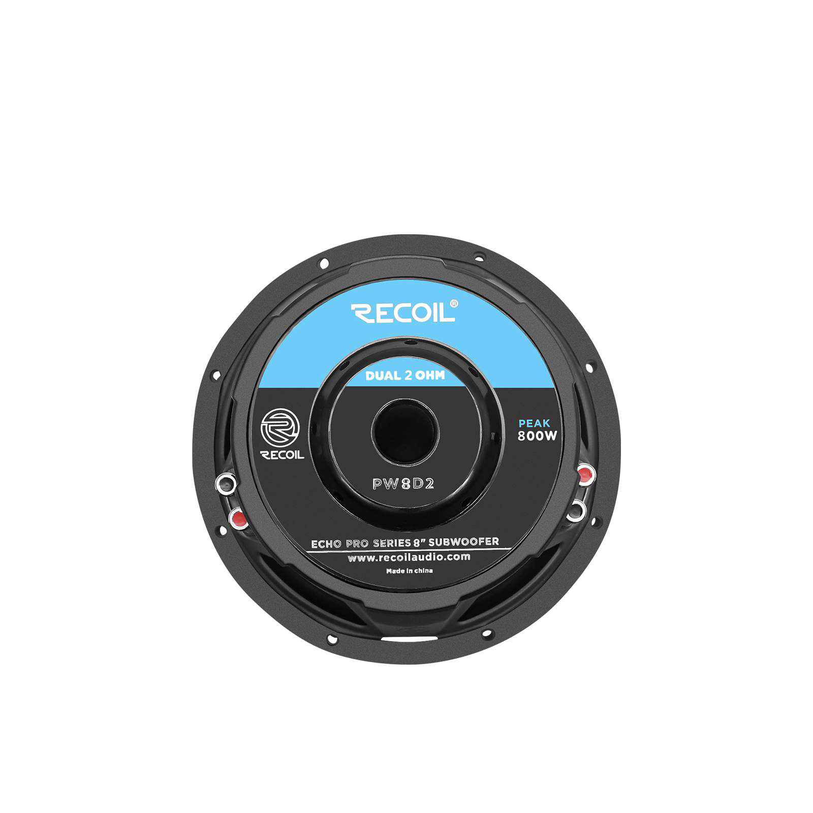 Recoil | PW8D2 | Сабвуферный динамик, 8"(200мм), 2+2 Ом, 32-600 Гц, RMS/Peak -400W/800W   | 5