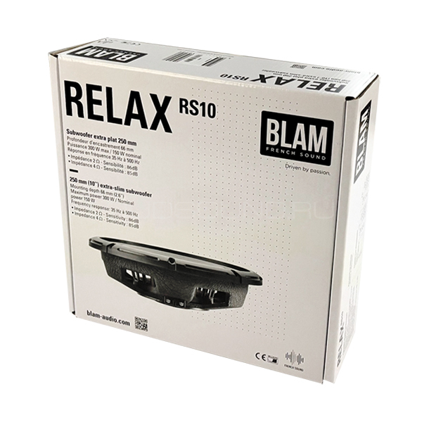 BLAM | RS104 | плоский сабвуферный динамик 10"(25см) 150/300Вт, 4Ом, 86,2дБ 10л | 5