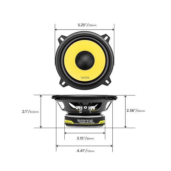 Recoil | RLM525 | комп. акустика, 5.25” (13см), 4Ом,  RMS/Peak -40W/80W  | 4