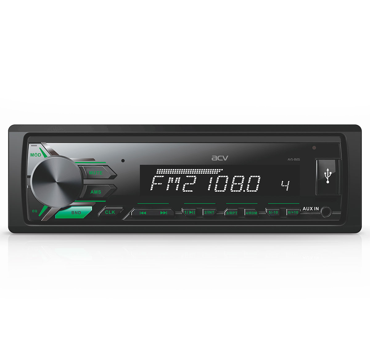 ACV | AVS-812G | 4*45/USB/SD /FM/AUX 1RCA ,зеленая подсветка | превью 1