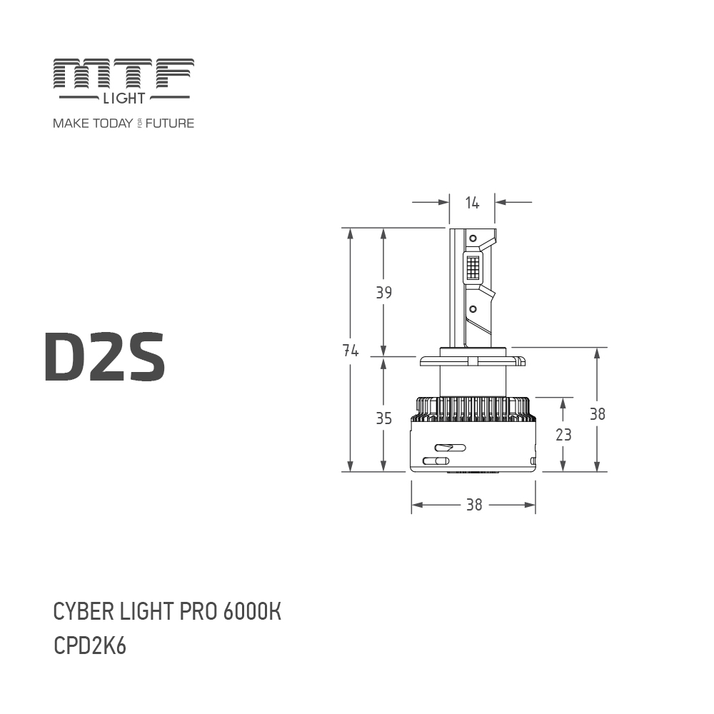 MTF | CPD2K6 | Cyber Light ProСветодиодные лампы D2S 85V 6000K к-т 2 штуки  | 5