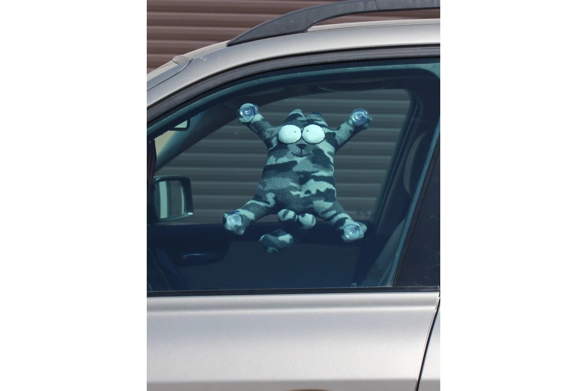 SNOOGY | КОТ МАЧО | кот на стекло на присосках ХАКИ | превью 2