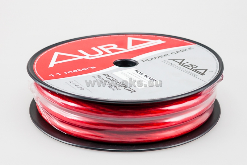 AurA | PCS-500R | 1/0GA (50мм.2), ЦЕНА ЗА БУХТУ; красный; БУХТА 11м | 1