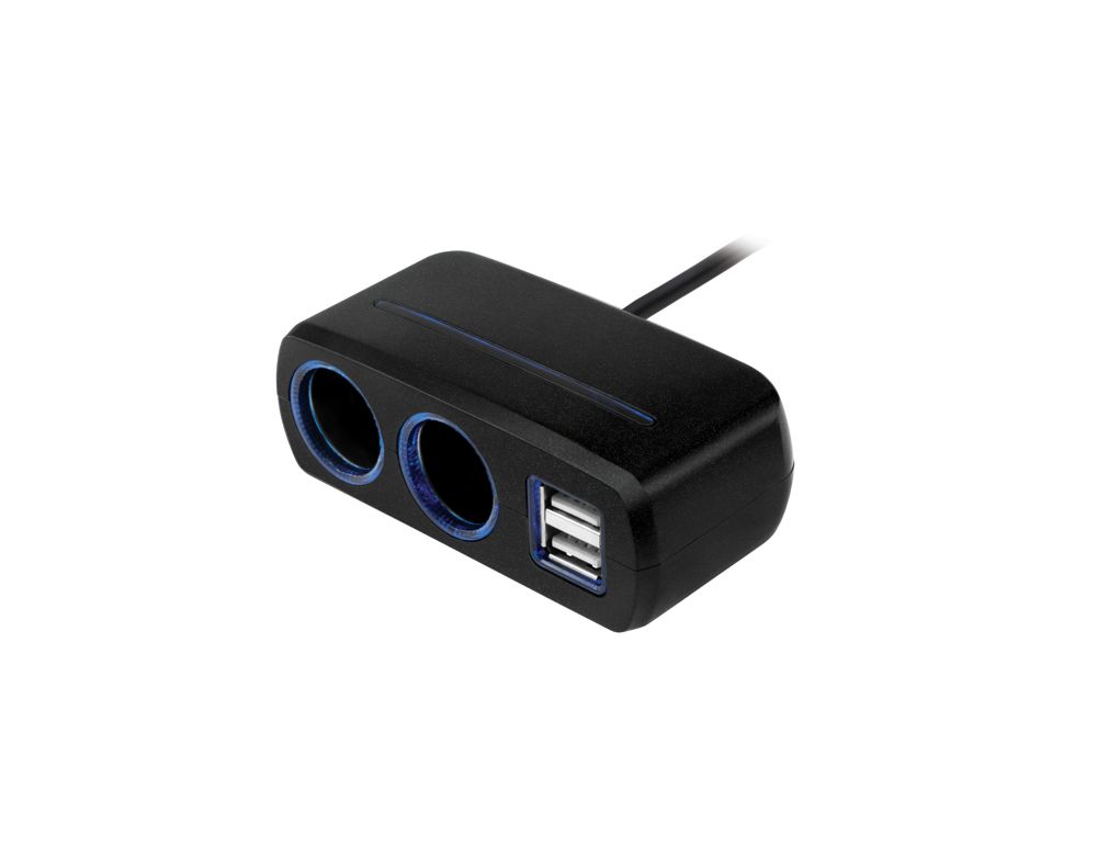 Neoline | SL-221| Разветвитель прикуривателя для 2-х устр.+2USB 3А, 12В/24В 10A/120Вт, провод  | превью 1