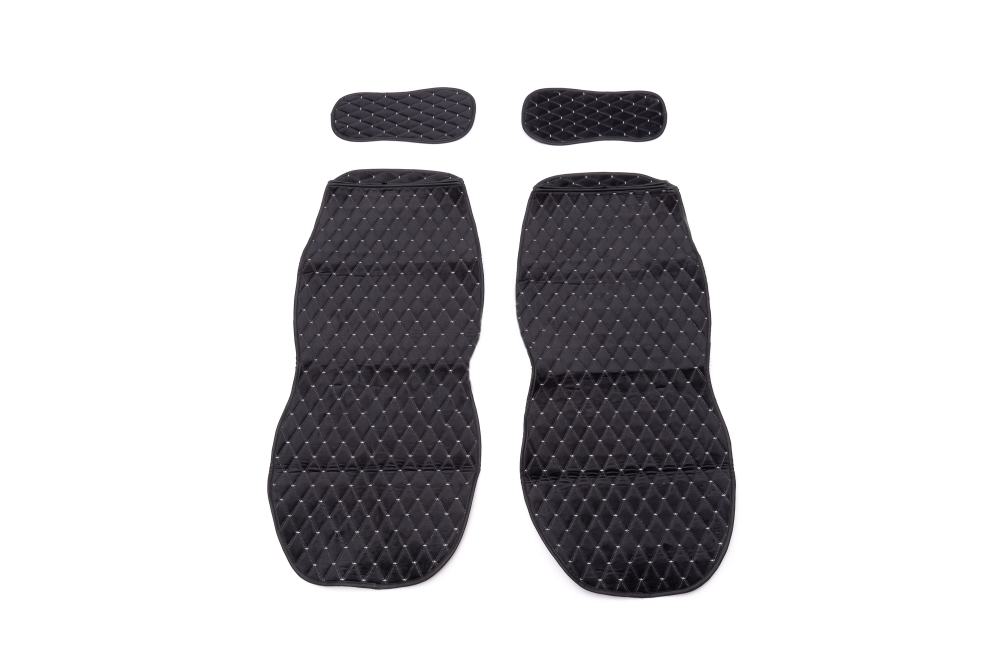 FOR CARS | Накидка на сиденье 2шт. | велюр черно-белая 4 предмета | 1