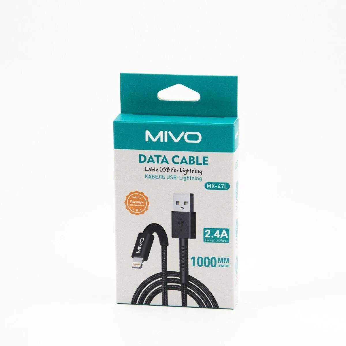 Mivo | MX-47L | Кабель Lighting Mivo - USB 2.4 А  1 м  | превью 3