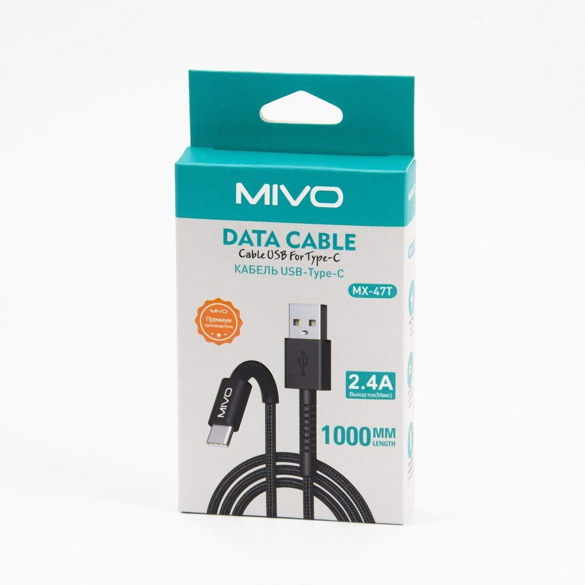 Mivo | MX-47T | Кабель Type-C - USB 2.4 А  1 м | превью 3