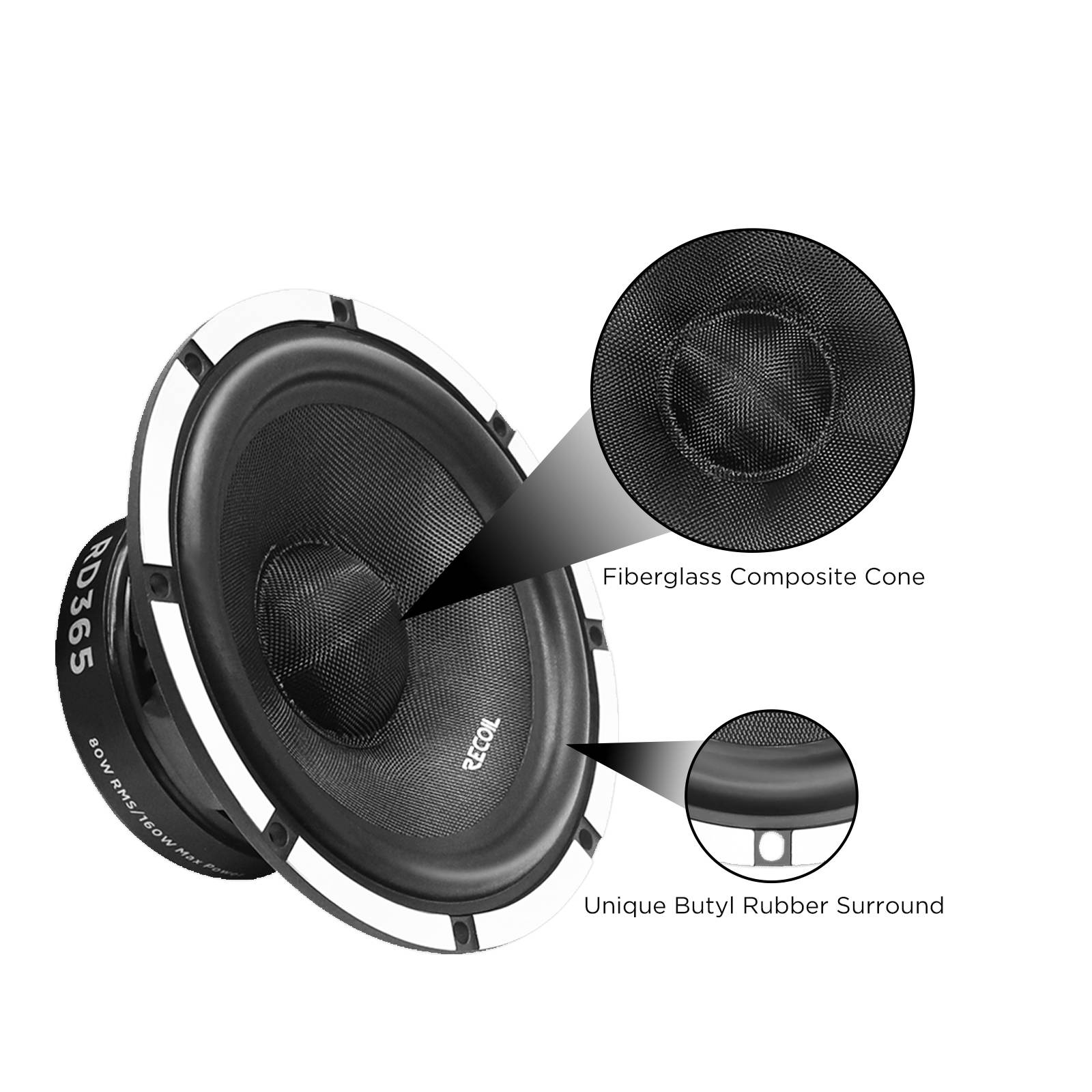 Recoil | RD365 | 3-хпол. комп., 6,5”, 4Ом, 55-22000 Гц,  RMS/Peak - 80W/160W | превью 2