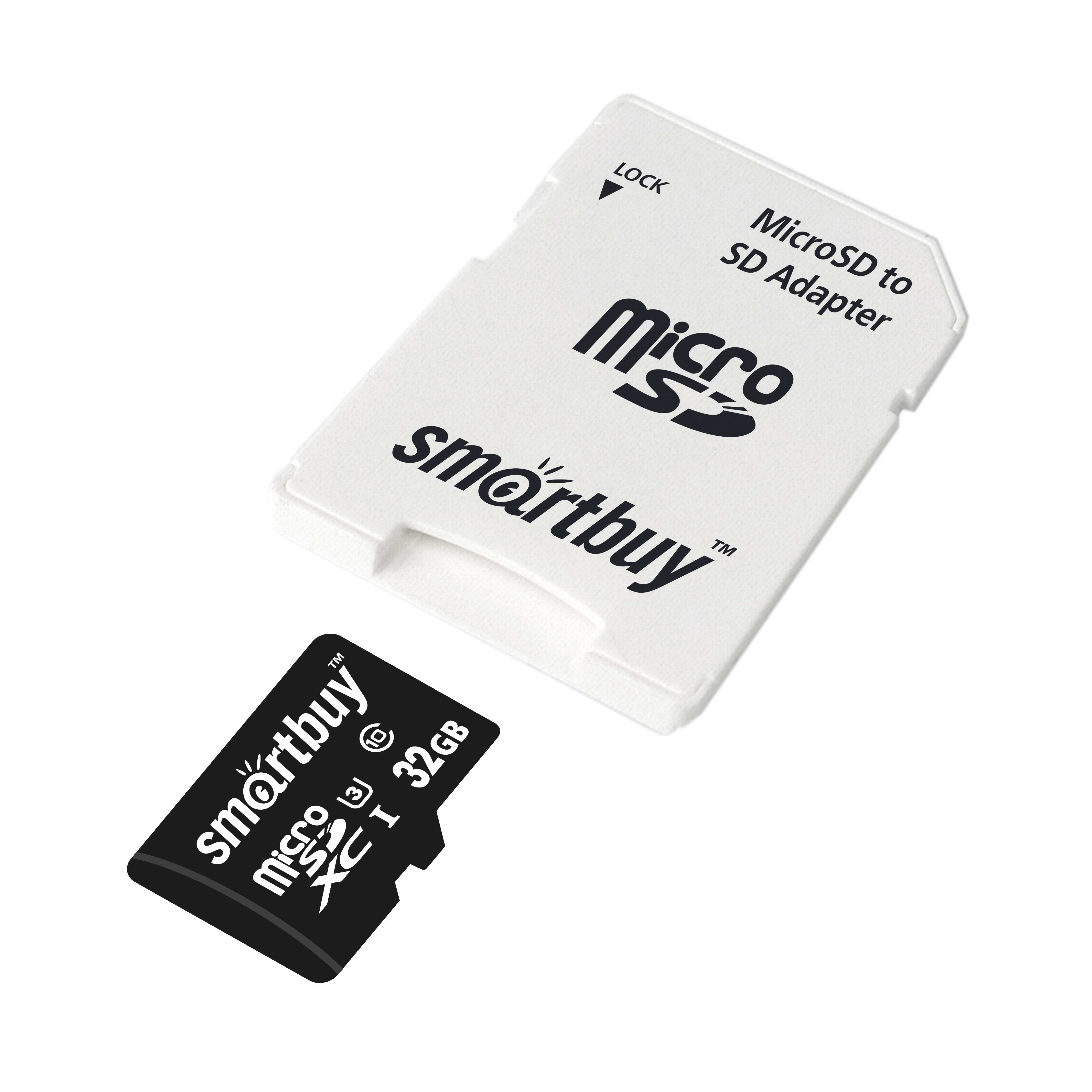 Smartbuy | MicroSDHC 32Gb Class 10 PRO U3 90/70 MB/s (с адапт. SD) | MicroSD 32Gb + адап, Class 10 | превью 2