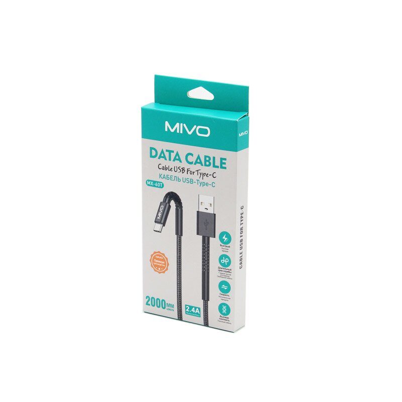 Mivo | MX-60T | Кабель Type-C - USB 2.4 А 2 м | 3