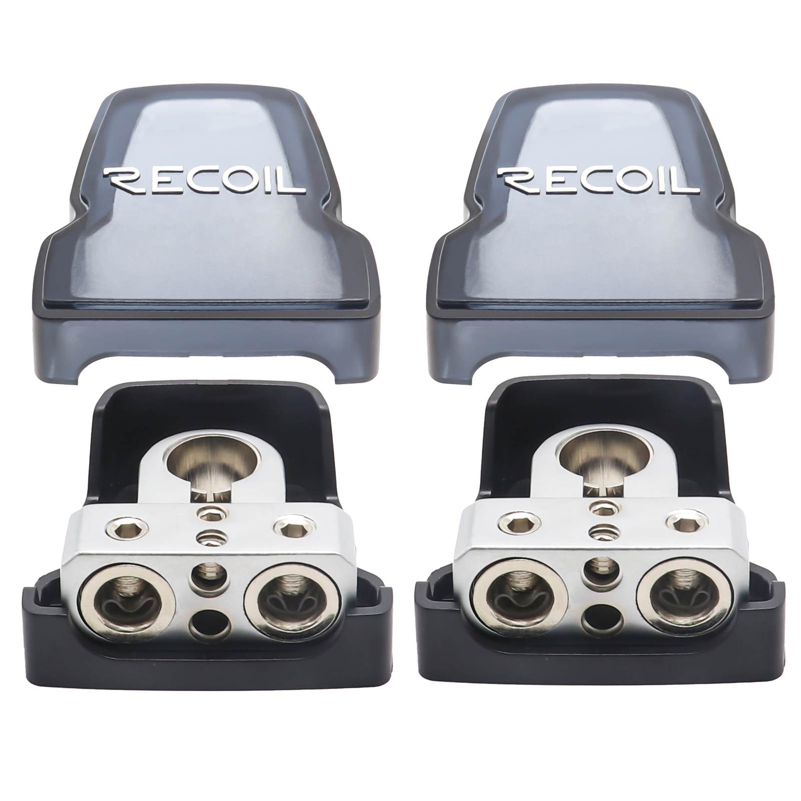 Recoil | PBT-2028 | Клеммы аккумуляторные/2x0/2/4 +2x4/8 Ga, в комплекте 2шт. | 1