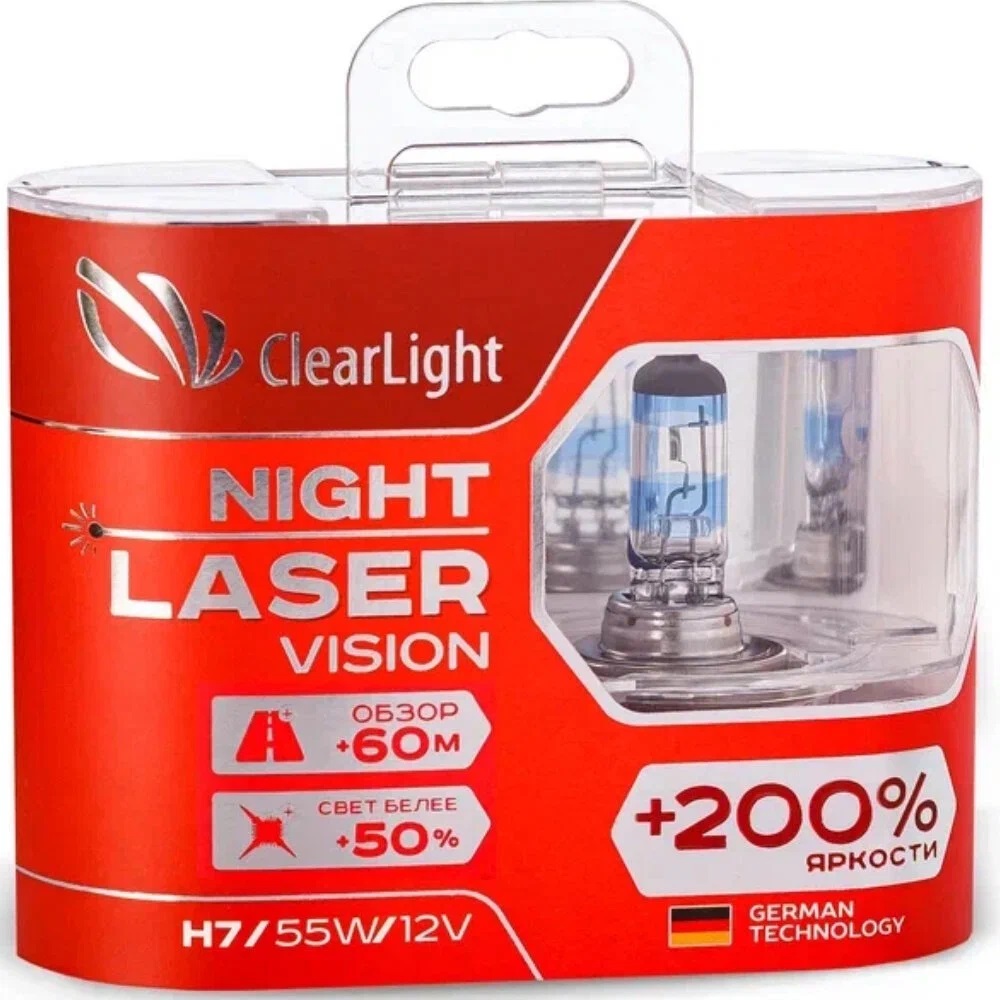 ClearLight | Night Laser Vision H7 | +200%, 12V-55W Блистер 2 штуки | превью 1