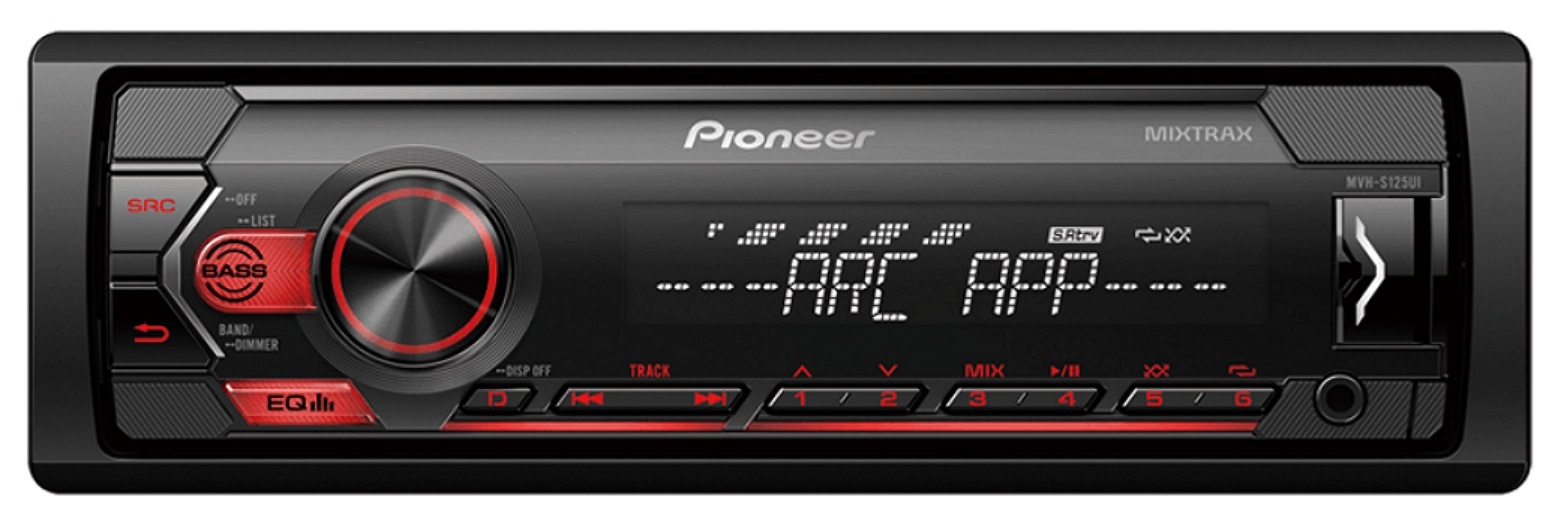 Pioneer | MVH-S125UI | 50х4, красн. кн-ки FLAC,iPod/Android,USB, AUX,2RCA,ASR+,AV LCD,5-экв | превью 1