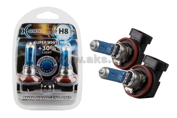 XENITE | H8 Super WHITE | 12V 35W + 30% | упаковка 2шт. 6