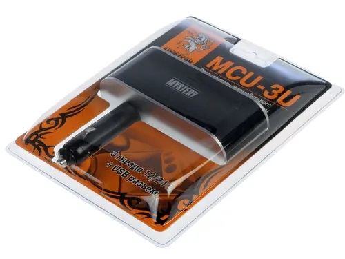 Mystery | MCU-3U | разветвитель прикуривателя для 3-х устройств + USB 5V, 12В / 24В  | превью 2
