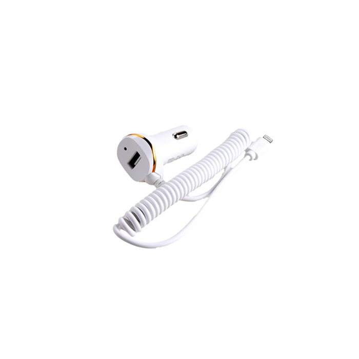 Exployd | EX-Z-248 | Автомобильное зарядное устройство  Lightning 8 pin+ USB, 1.4 м, 2.1А, , белый | превью 1