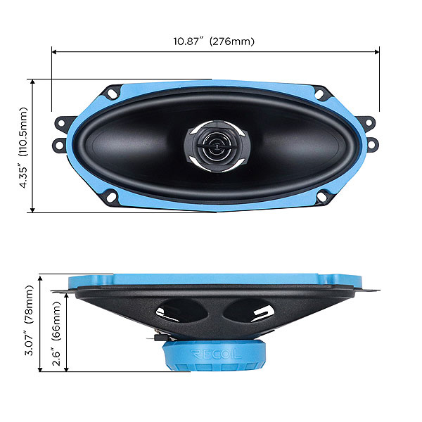 Recoil | RCX410 | 2-х пол. коакс., 4x10" , 3.2 Ом, 110-20000 Гц, RMS/Peak - 40W/80W | 3