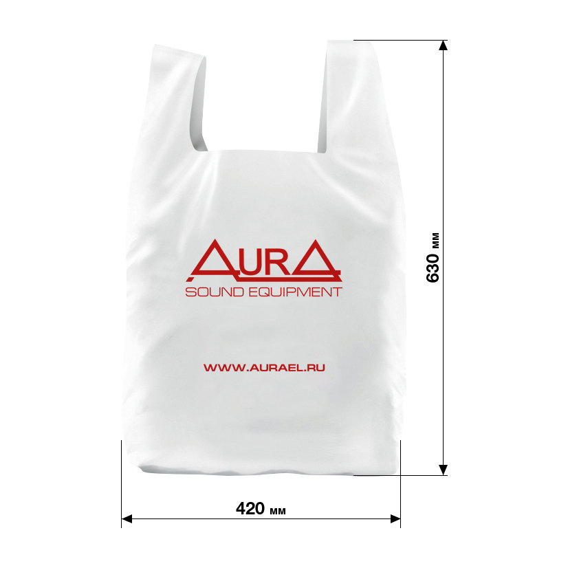 AurA | Пакет с логотипом, 64х42 см, 25 мкн, ОПТ кратно 50 ШТ. !!! | превью 2