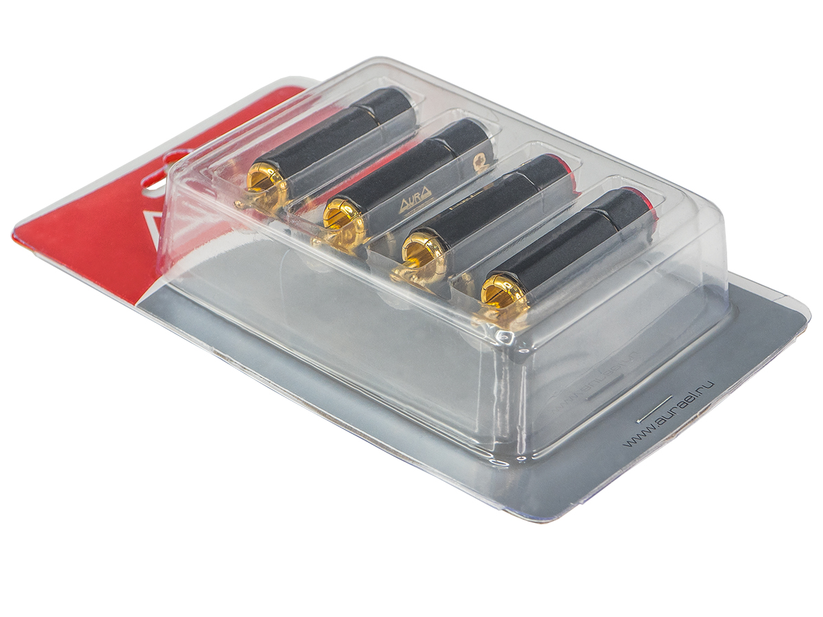 AurA | RCA-P615 | RCA - коннектор для кабеля до 9 мм, 4шт., блистер | превью 2