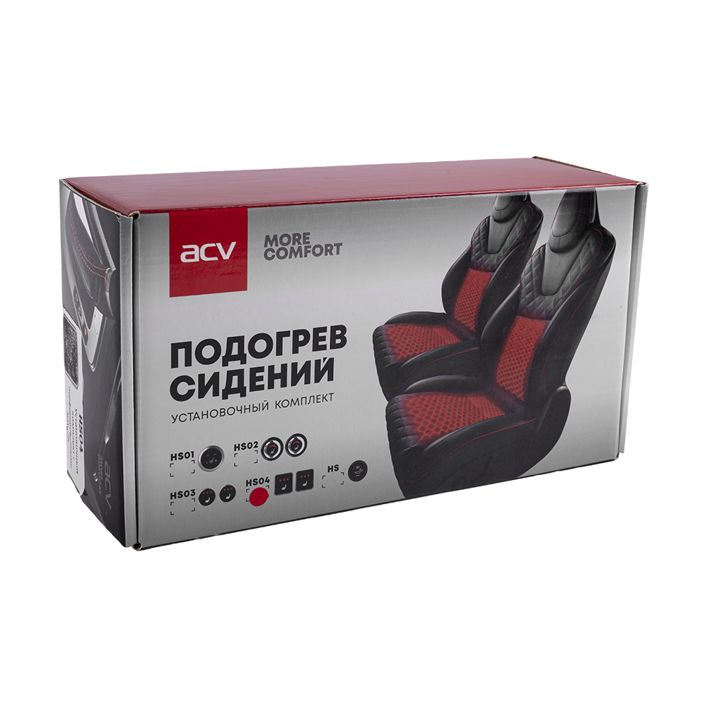 ACV| HS-04P | Перфорированный подогрев сидений на 2 места квадратные кнопки, 3 режима 4