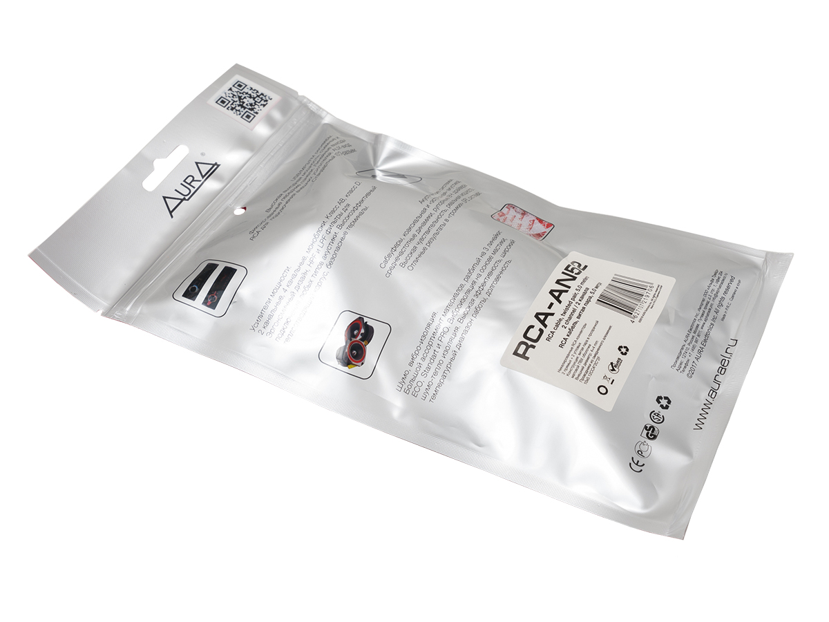 AurA | RCA-AN52 MkII  | RCA-кабель 5 метра, 2 канала, угловые коннекторы, витая пара | превью 3